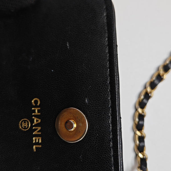 Quilted Lambskin Shoulder Bag Black