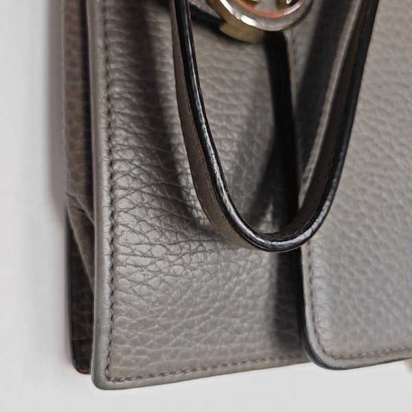 Interlocking G Small Calfskin Gray