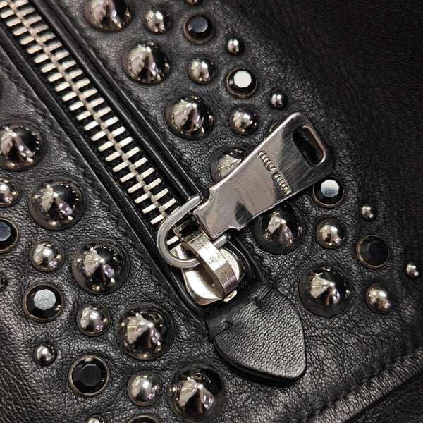 Calfskin Top Handle Bag Black
