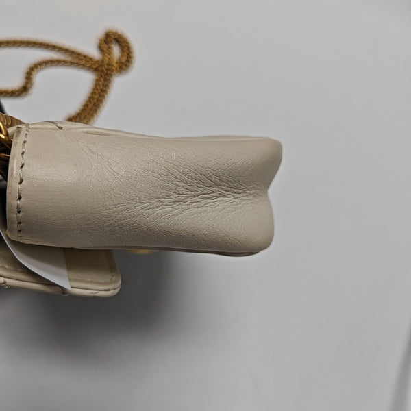 GG Marmont Mini Quilted Calfskin White