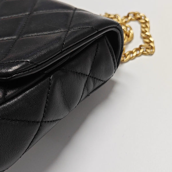 Quilted Calfskin Shoulder Bag Black