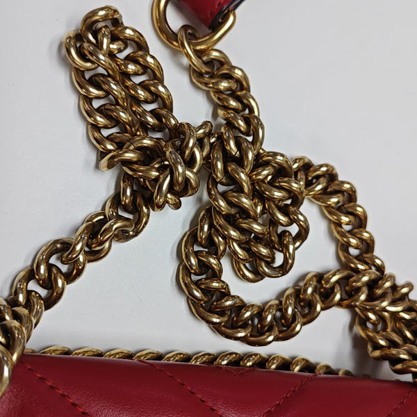 GG Marmont Small Quilted Calfskin Red