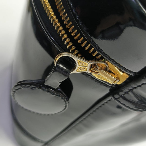 VINTAGE COSMETIC BAGS Patent Leather Black
