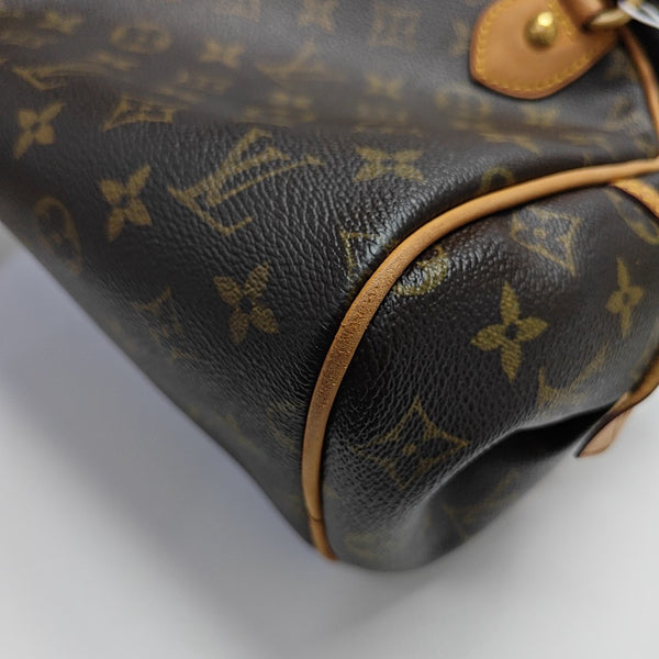 MONTORGUEI PM Monogram Coated Canvas Brown