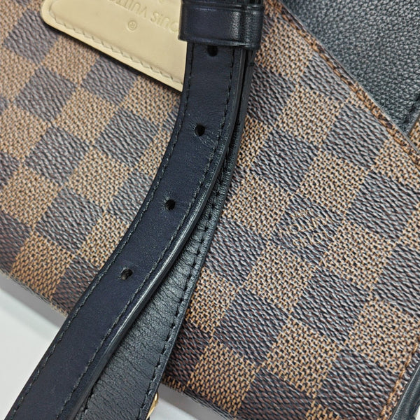 BEAUMARCHAIS Damier Ebene Coated Canvas Brown