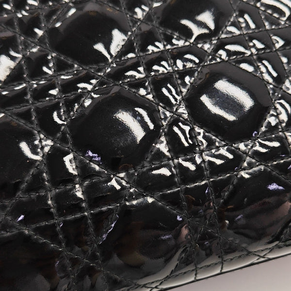 Lady Dior Large Patent Leather Black