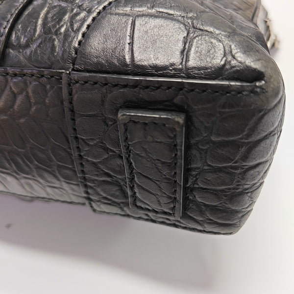 Calfskin Top Handle Bag Black
