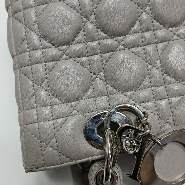 Lady Dior Medium Cannage Lambskin Gray
