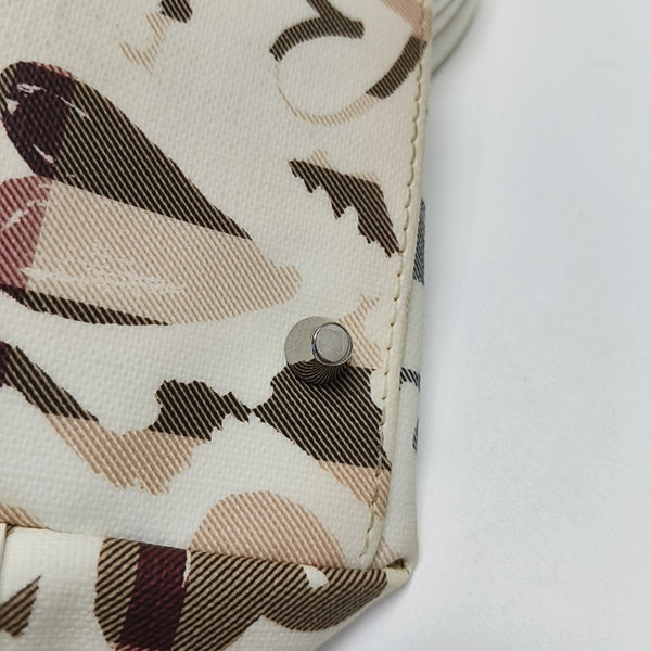 Coated Canvas Top Handle Bag White
