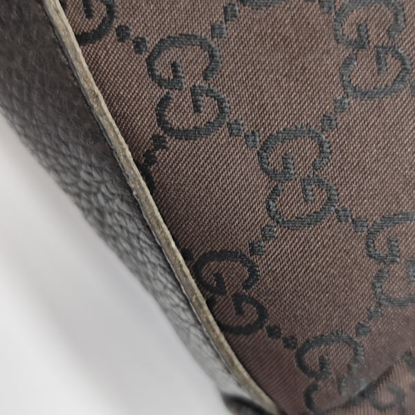 Monogram Nylon Shoulder Bag Brown