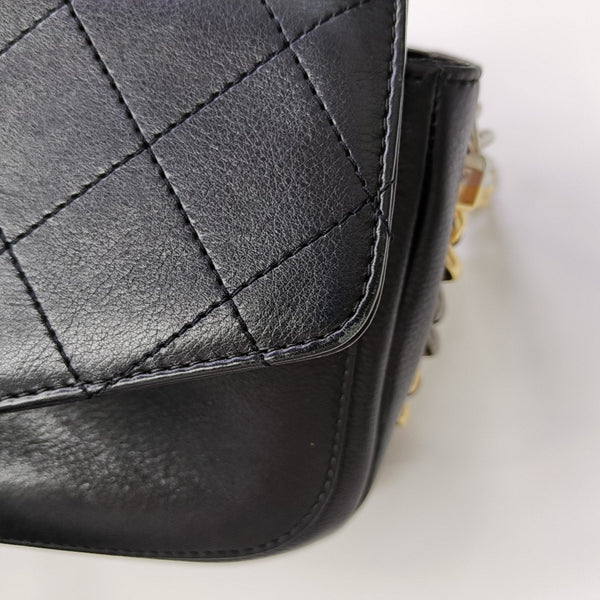 Quilted Calfskin Shoulder Bag Black