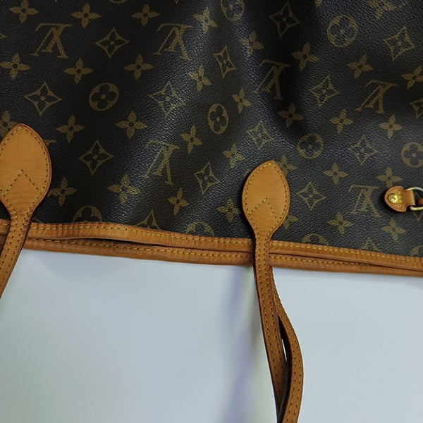 NEVERFULL GM Monogram Coated Canvas Brown