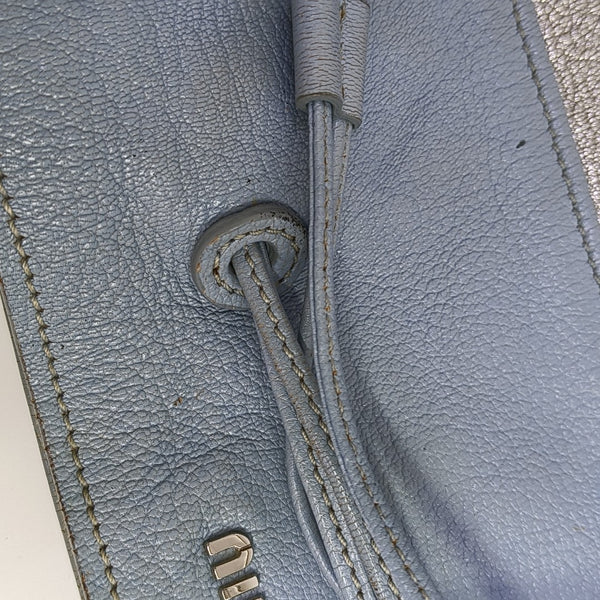 Calfskin Top Handle Bag Silver