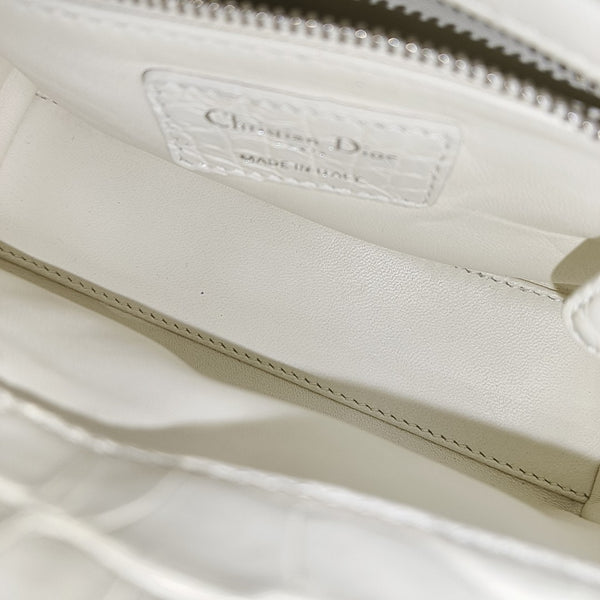 Lady Dior Mini Crocodile White