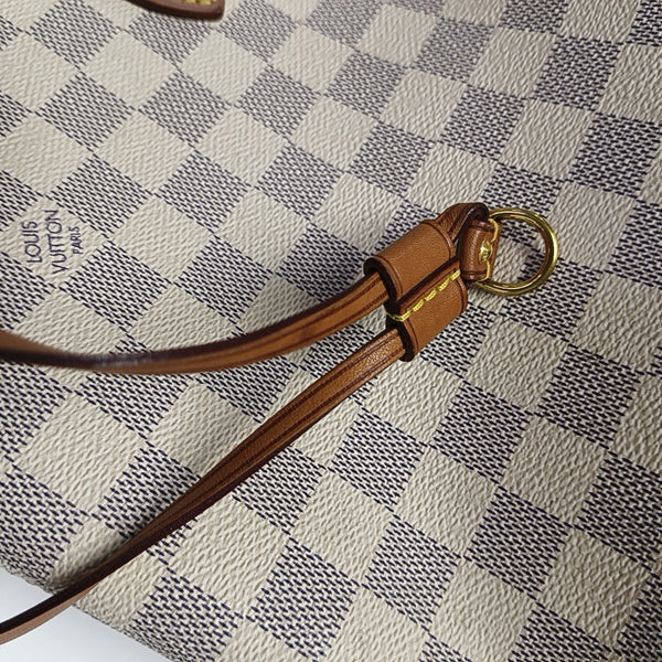 NEVERFULL MM Damier Azur Coated Canvas White