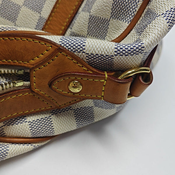 STRESA Damier Azur Coated Canvas White