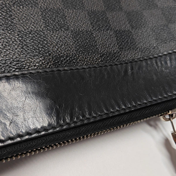 Damier Graphite Coated Canvas Crossbody Bag Gray