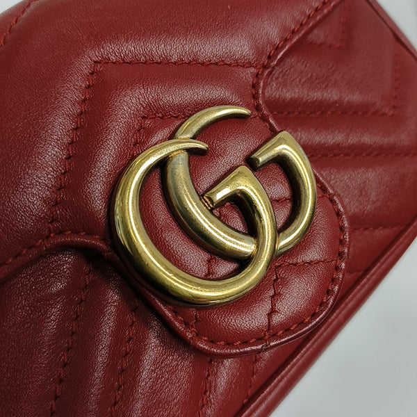 GG Marmont Mini Quilted Calfskin Red