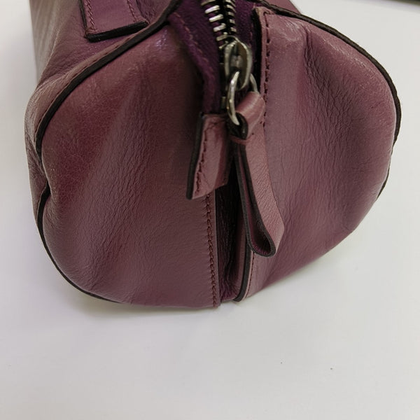Lambskin Top Handle Bag Purple