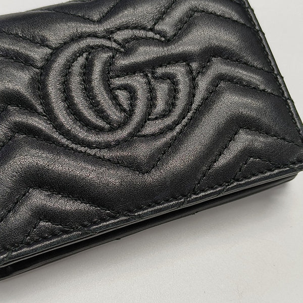 GG Marmont Mini Quilted Calfskin Black Wallet