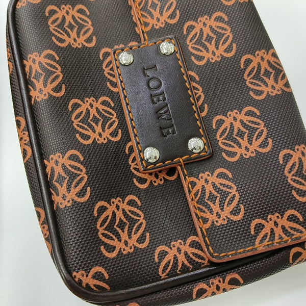 Monogram Coated Canvas Top Handle Bag Brown