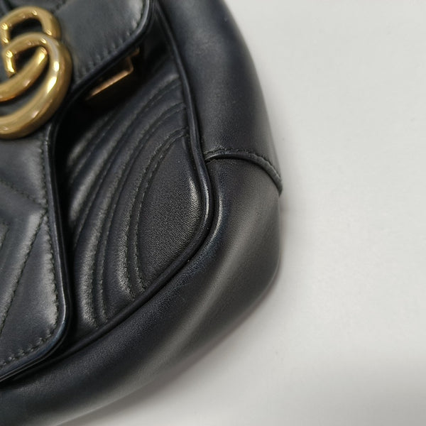 GG Marmont Small Quilted Calfskin Black