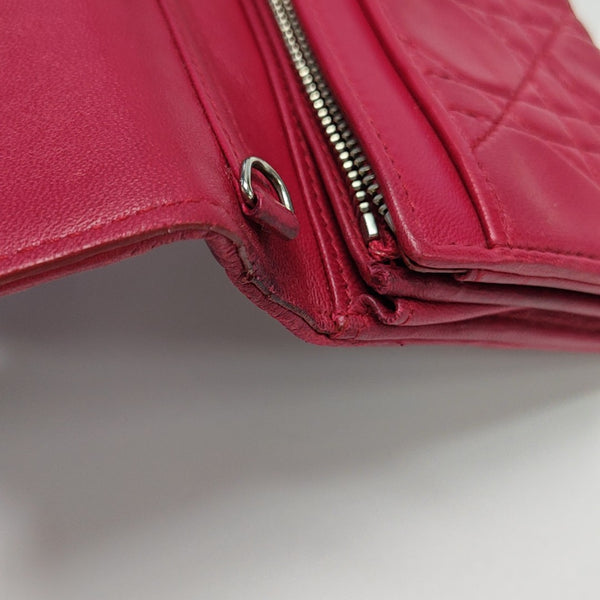 Lady Dior Small Cannage Lambskin Pink Wallet