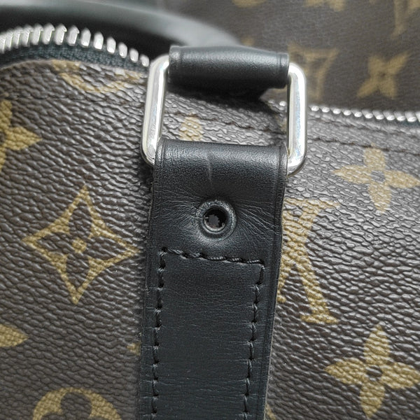 KEEPALL 55 Monogram Coated Canvas Brown
