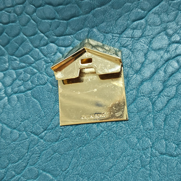 Calfskin Shoulder Bag Blue