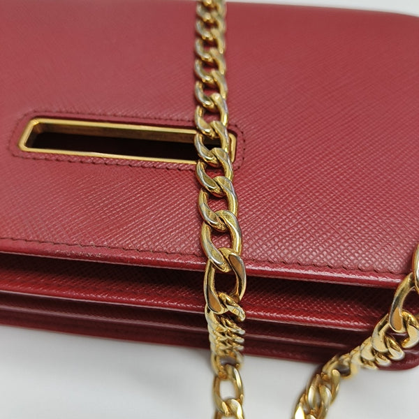 Saffiano Calfskin Crossbody Bag Red