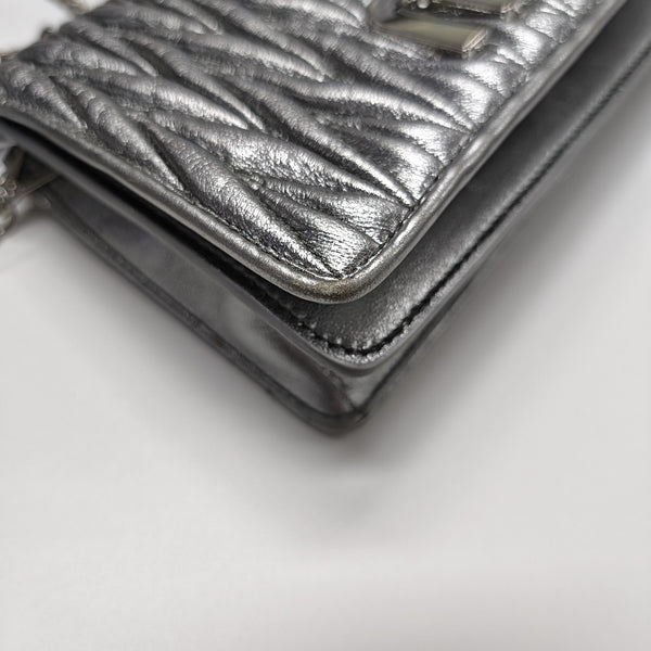 Quilted Lambskin Shoulder Bag Silver