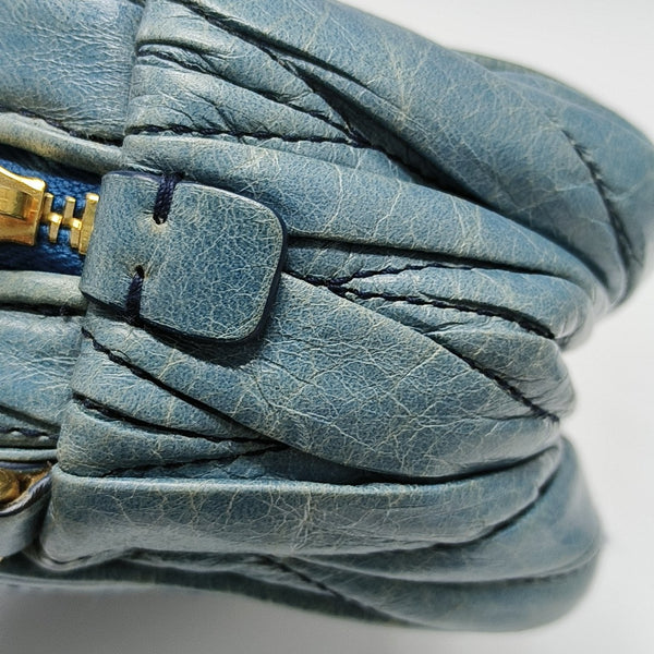 Calfskin Shoulder Bag Blue