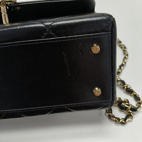 Quilted Calfskin Shoulder Bag Black