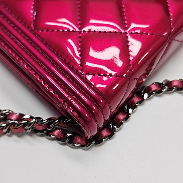 BOY CHANEL WOC Quilted Patent Leather Red