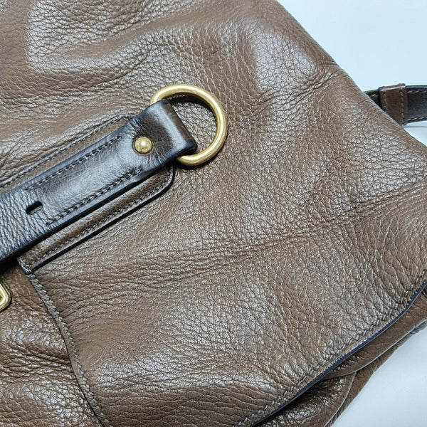 Calfskin Shoulder Bag Brown