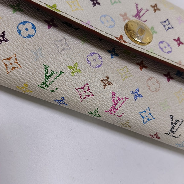LV × TM PORTE MONNAIE Monogram Coated Canvas White Wallet