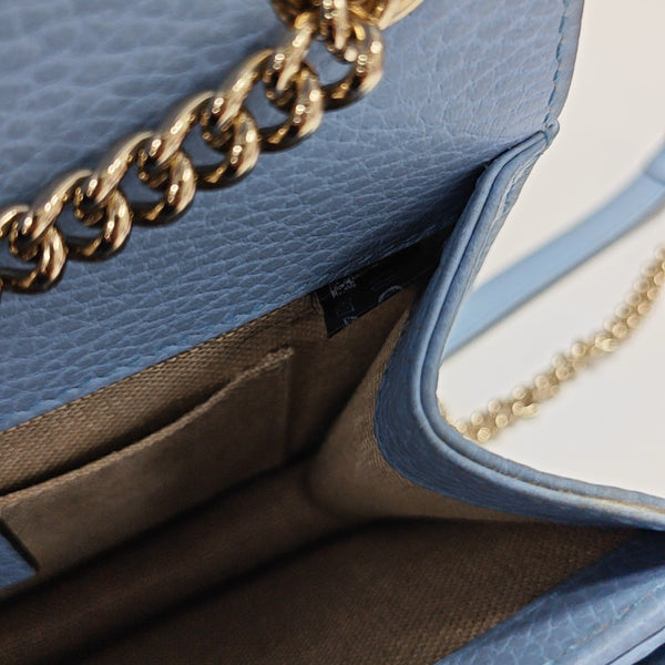 Interlocking G Small Calfskin Blue