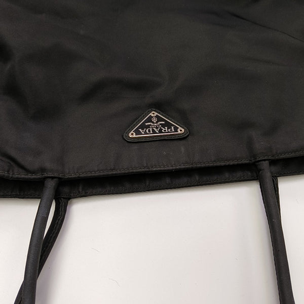 Nylon Top Handle Bag Black