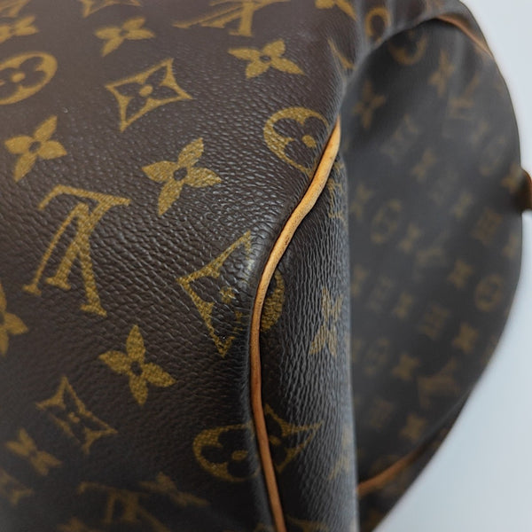 KEEPALL 55 Monogram Coated Canvas Brown