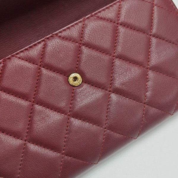 BOY CHANEL Mini Quilted Calfskin Red Wallet
