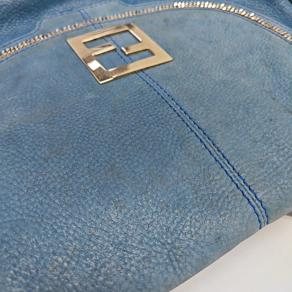 Leather Shoulder Bag Blue