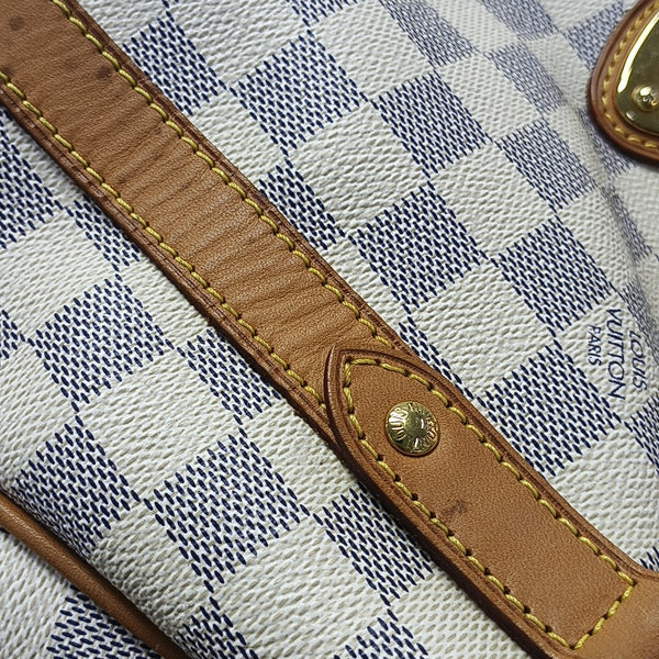 STRESA PM Damier Azur Coated Canvas White