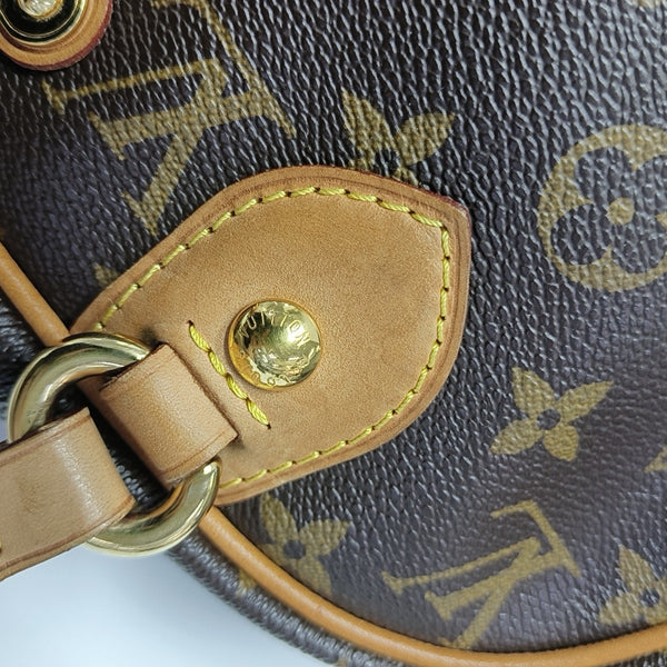 MONTORGUEI PM Monogram Coated Canvas Brown