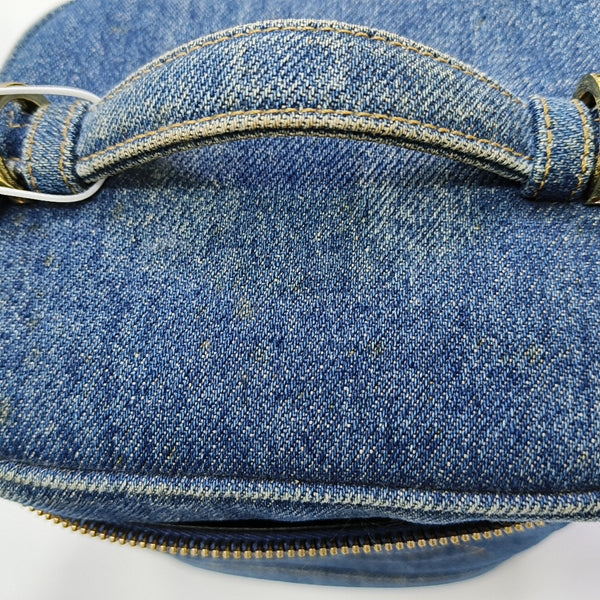 VINTAGE COSMETIC BAGS Quilted Denim Blue