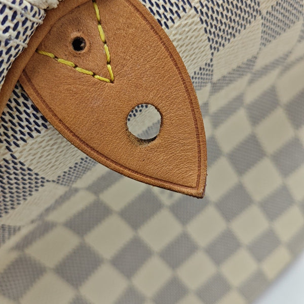 SPEEDY 30 Damier Azur Coated Canvas White