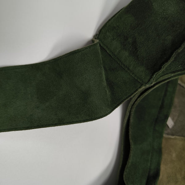 Suede Top Handle Bag Green