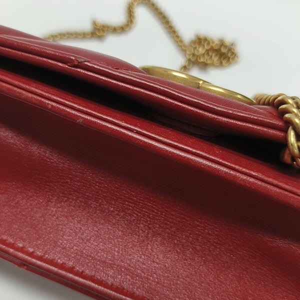 GG Marmont Super Mini Quilted Calfskin Red