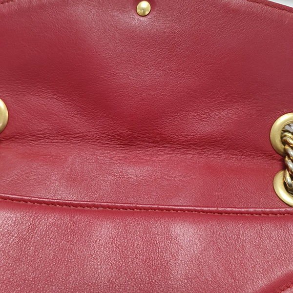 GG Marmont Medium Quilted Calfskin Red