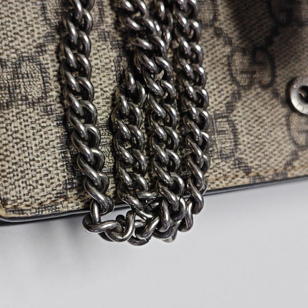 Dionysus Super Mini Monogram Coated Canvas Beige