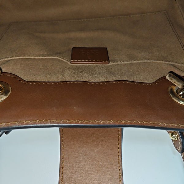 Padlock Small Monogram Coated Canvas Beige